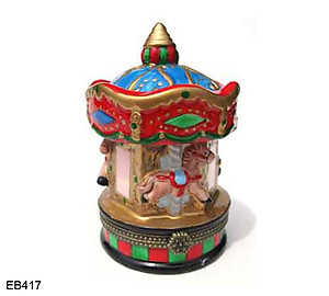 Carousel Limoge Style Trinket Box