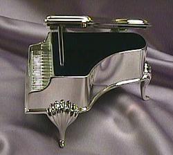Exquisite Silver Plated Piano Musical Jewlery Box #Silpiano