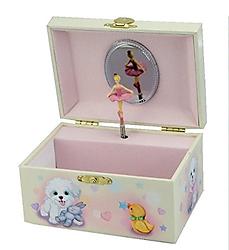 Ballerina Jewelry Box with Dog #28060