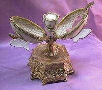 Musical Butterfly Egg with Rose and Ring Holder