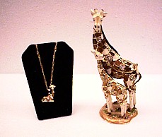 Giraffe with Child Limoge Style Trinket Box #62370