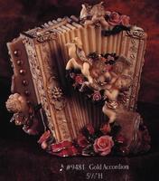 Musical Accordian With Action Cherubs #9481