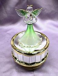 Exquisite Emerald Handblown Glass Angel #cmx85D