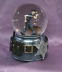 Policeman with Dog Waterglobe #14757