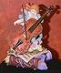 Musical Accordian With Action Cherubs #9481