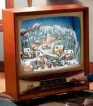 Animated Christmas Scene Full Size T.V Music Box #C35560