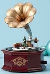 Animated Christmas Phonograph Music Box #C35977
