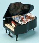 Animated Christmas Scene Baby Grand Music Box #36434