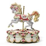 Hearts and Roses Single Horse Musical Carousel #48671