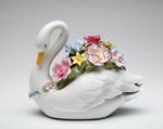 Swan With Flowers Porcelain Music Box #80105