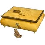 Musical Mapa Burl with Walnut Border Jewelry Box #MJB292 