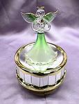 Exquisite Emerald Handblown Glass Angel #cmx85D