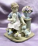 Girl with Kittens Music Box #80012