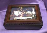 Violin with Sheet Music Rosewood Music Box # violinsheet