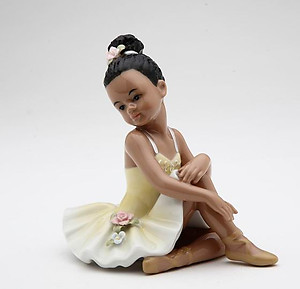 African American Porcelain Ballerina Figurine
