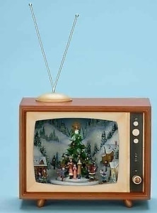 Animated Christmas Carolers and T.V Music Box #C37456