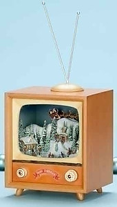 Animated Christmas Skaters and T.V Music Box