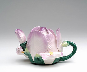 Porcelain Decorative Iris Teapot