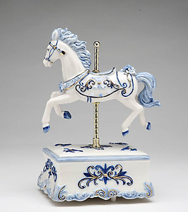 Musical Porcelain Carousel Horse  