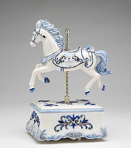 Musical Porcelain Carousel Horse 