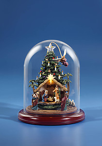 Angel Rotating Nativity Tree w/ Dome