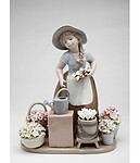 Little Girl with Flowers Porcelain Figurine #C10418