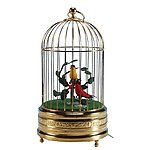 Antique Gilt Singing Bird Cage - 2 Birds