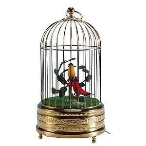 Antique Gilt Singing Bird Cage - 2 Birds