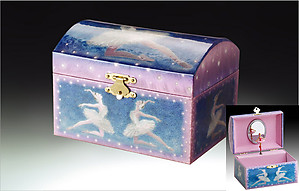 Ballerina Musical Jewelry Blue Box 