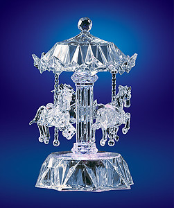 3 Horse Acrylic Musical Carousel 