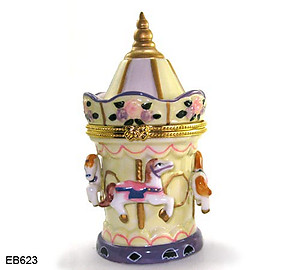 Carousel Limoge Style Trinket Box 