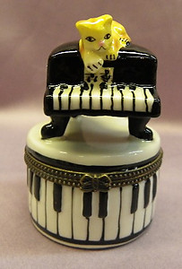 Baby Grand Piano Limoge Style Trinket Box 
