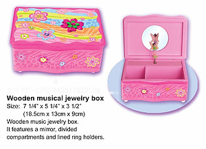 Fairy with Flowers Wooden Musical Jewelry Box #310ff