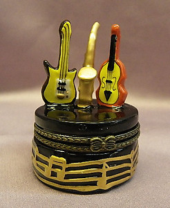 Musical Instruments Limoge Style Trinket Box