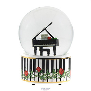 Grand Piano Musical Glitter Globe