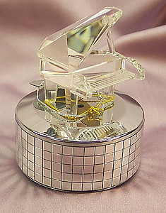 Crystal Piano Revolving Music Box Mirror BaseMusical Piano 