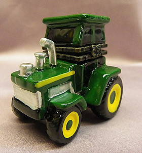 Tractor Limoge Style Trinket Box