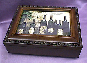 Wine Bottles Rosewood Music Box # wine