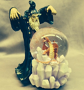 Wizard and Dragon Music Box Waterglobe 