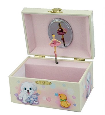 Ballerina Jewelry Box with Dog #28060