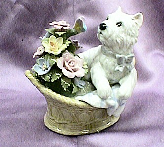 Puppy Porcelain Music Box