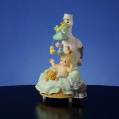 Stork with Baby Musical Figurine 