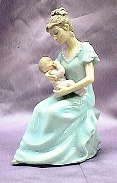 Musical Porcelain Mother with Baby Girl #80055