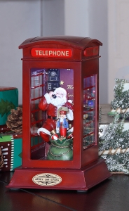 Santa Phone Booth Music Box