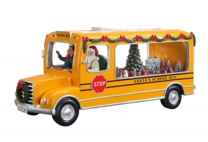 Santa School Bus Music Box 