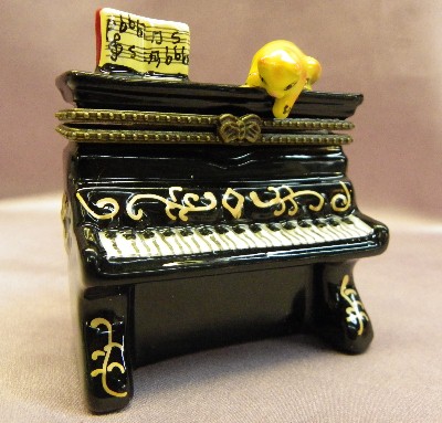 Upright Piano Limoge Style Trinket Box