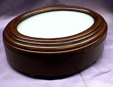 Oval Shaped Rosewood Picture Frame Music Box #2066
