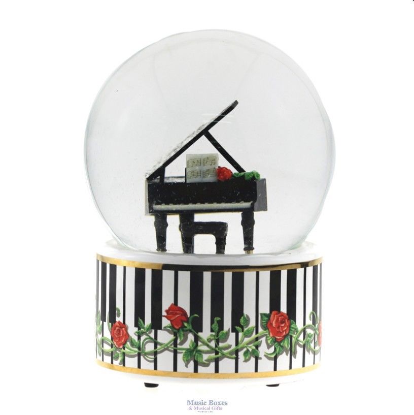 Music Boxes Etc. Grand Piano Musical Glitter Globe