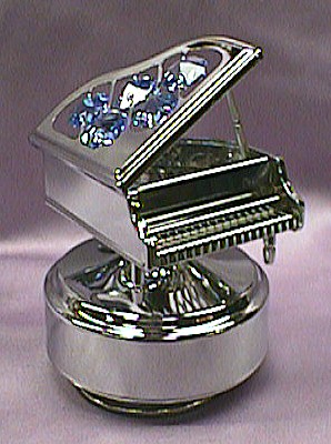 Baby Grand Piano With Blue Crystals