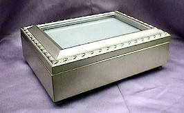 Champagne Silver Picture Frame Music Box #2055